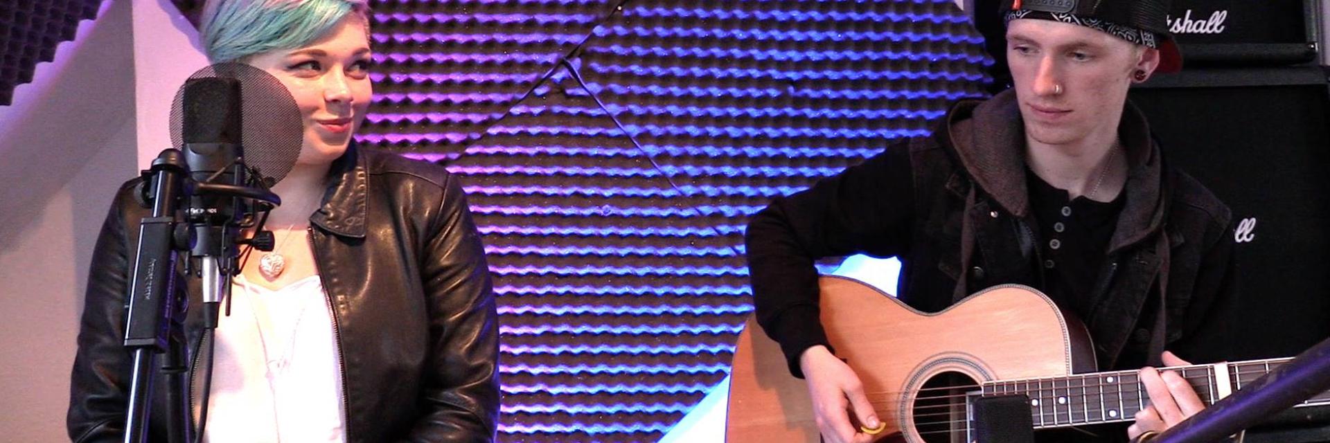 girl and guy with guitar